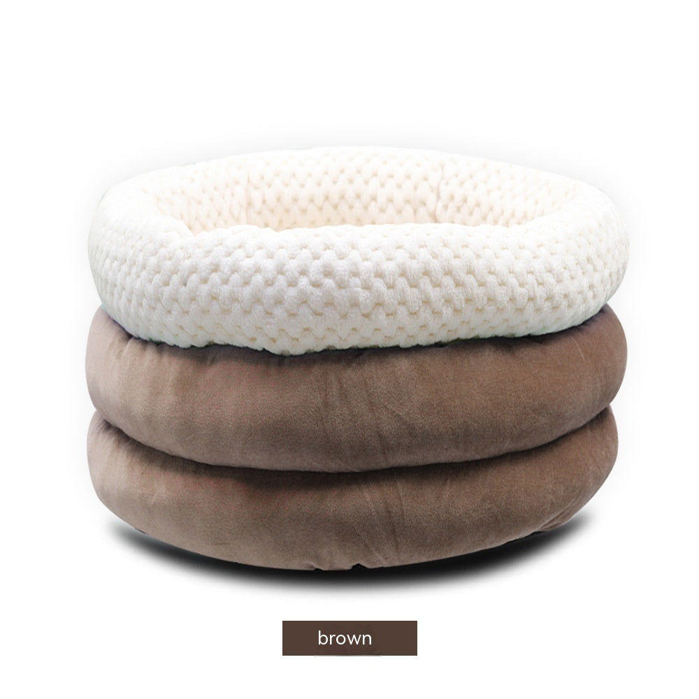 Round Velvet Pet Bed