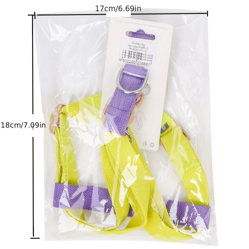 Rainbow Colorblock Pet Harness Vest Leash