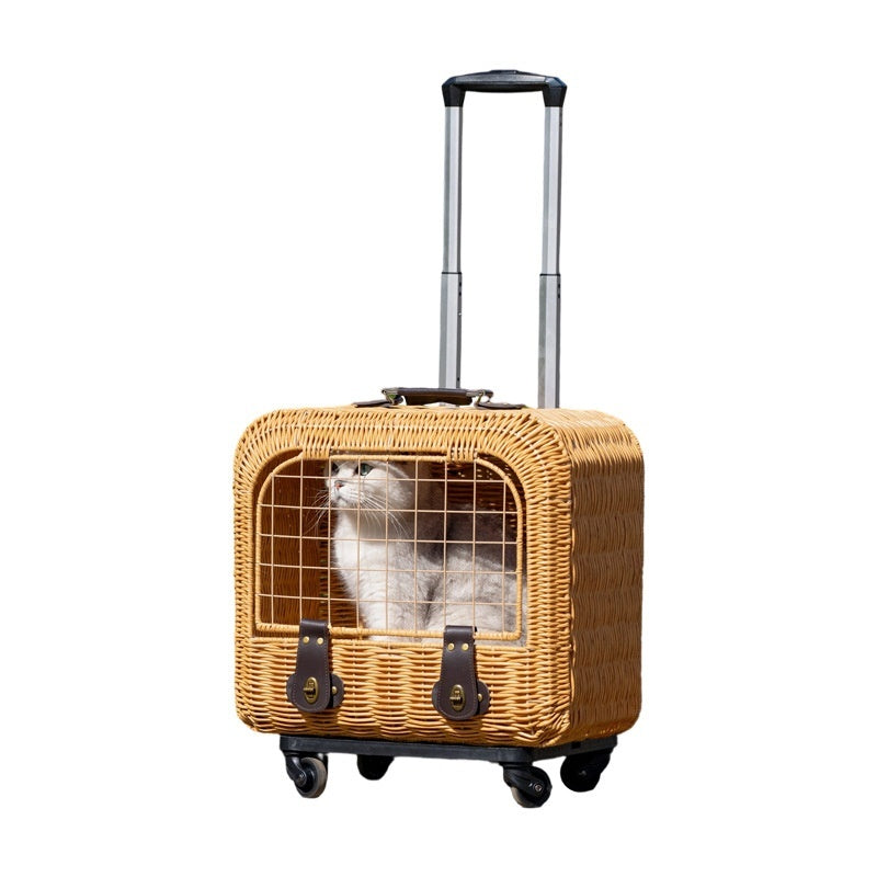 Woven Rattan Pet Carrier