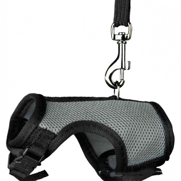 adjustable leash for small pets, lightweight, comfortable, and durable design with clip and mesh fabric.