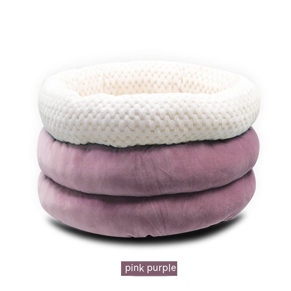 Round Velvet Pet Bed