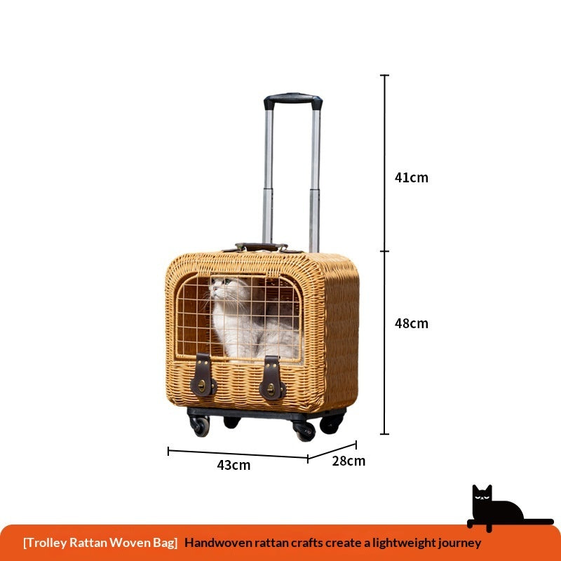 Woven Rattan Pet Carrier