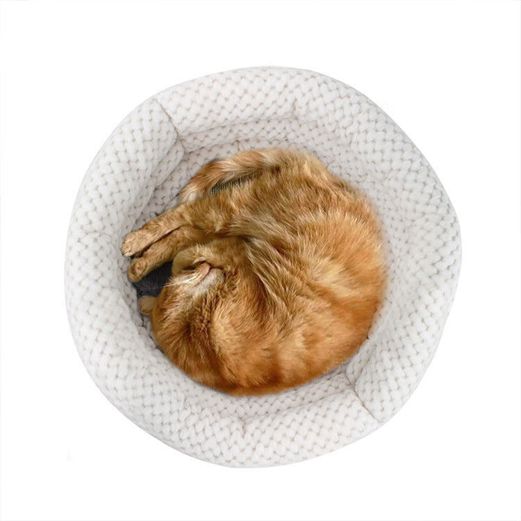 Round Velvet Pet Bed
