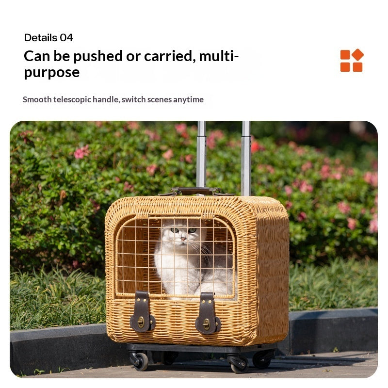 Woven Rattan Pet Carrier