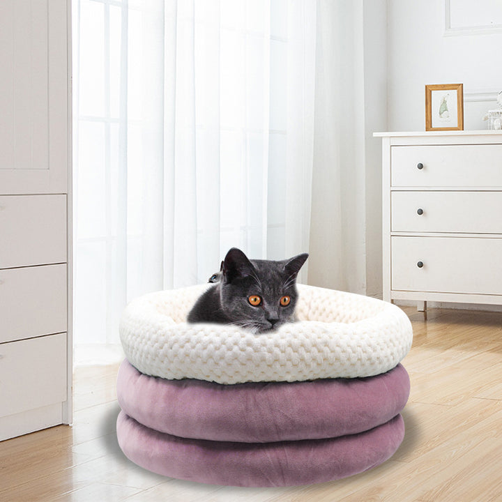 Round Velvet Pet Bed