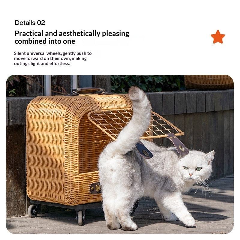 Woven Rattan Pet Carrier