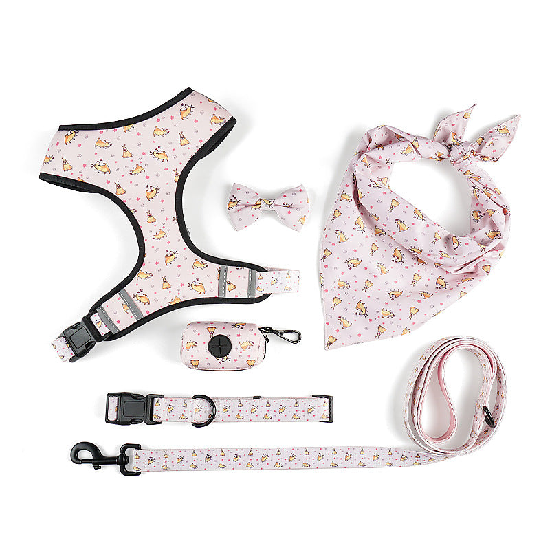 Pet Leash Harness With Bow